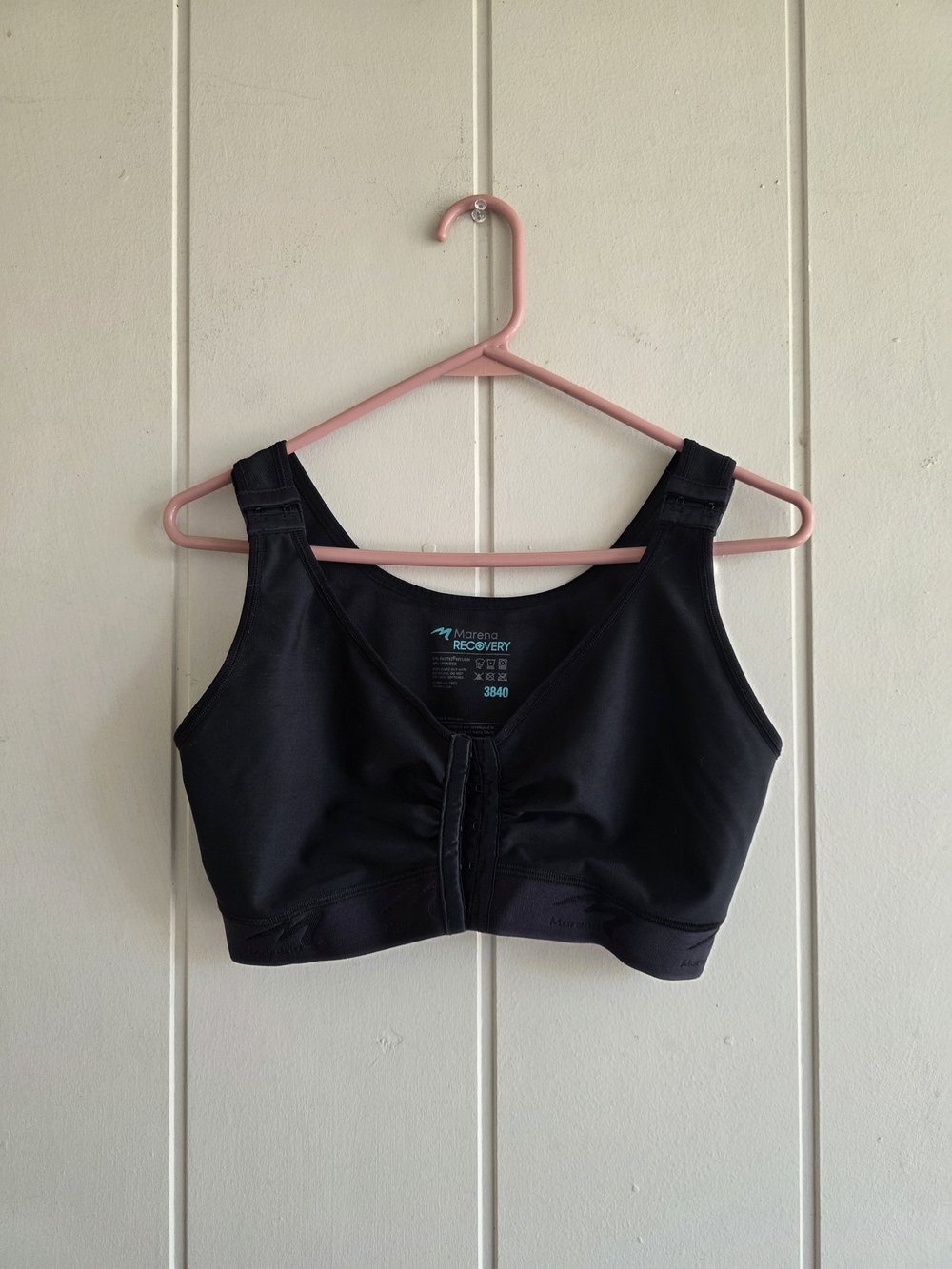 Marena Recovery Flexfit Shirred Front Bra Shapewear 3840 Black